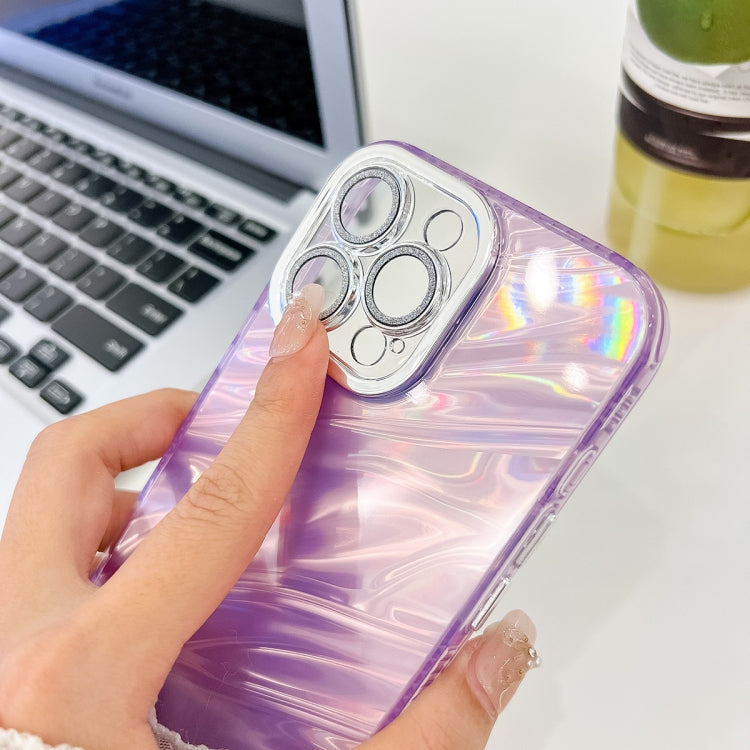 Plating Glitter Texture TPU Phone Case with Lens Film, For iPhone 16 Plus, For iPhone 16