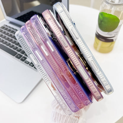 Plating Glitter Texture Ring Holder TPU Phone Case with Lens Film, For iPhone 15, For iPhone 14