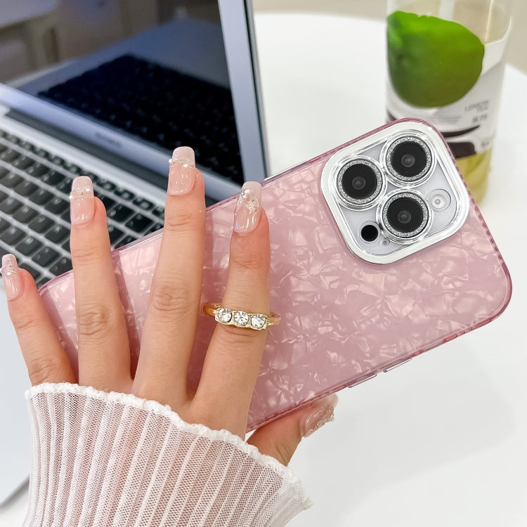 Plating Glitter Texture Ring Holder TPU Phone Case with Lens Film, For iPhone 15, For iPhone 14
