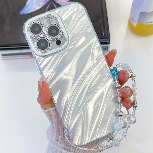 Plating Glitter Texture Chain Wristband TPU Phone Case with Lens Film, For iPhone 16 Pro, For iPhone 16 Plus