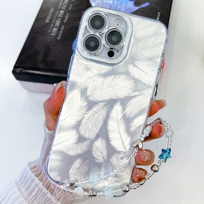 Plating Glitter Texture Chain Wristband TPU Phone Case with Lens Film, For iPhone 16 Pro, For iPhone 16 Plus