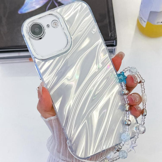 Plating Glitter Texture Chain Wristband TPU Phone Case with Lens Film, For iPhone 16e, For iPhone 16 Pro Max