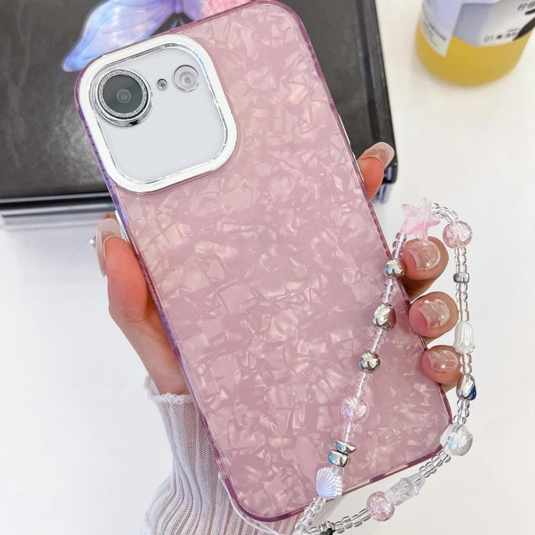 Plating Glitter Texture Chain Wristband TPU Phone Case with Lens Film, For iPhone 16e, For iPhone 16 Pro Max