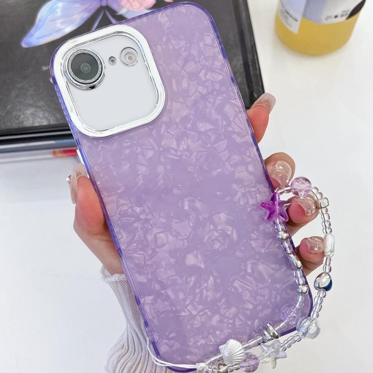 Plating Glitter Texture Chain Wristband TPU Phone Case with Lens Film, For iPhone 16e, For iPhone 16 Pro Max