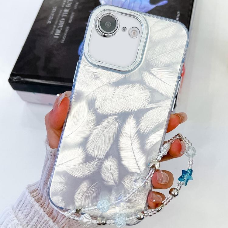 Plating Glitter Texture Chain Wristband TPU Phone Case with Lens Film, For iPhone 16e, For iPhone 16 Pro Max