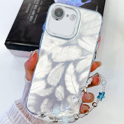 Plating Glitter Texture Chain Wristband TPU Phone Case with Lens Film, For iPhone 16e, For iPhone 16 Pro Max