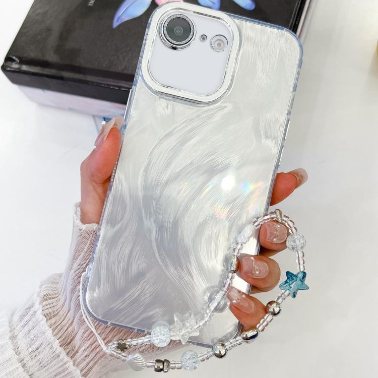 Plating Glitter Texture Chain Wristband TPU Phone Case with Lens Film, For iPhone 16e, For iPhone 16 Pro Max