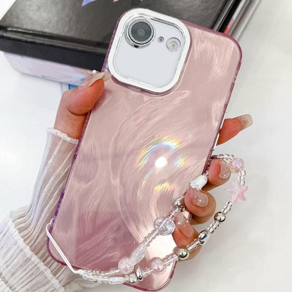 Plating Glitter Texture Chain Wristband TPU Phone Case with Lens Film, For iPhone 16e, For iPhone 16 Pro Max