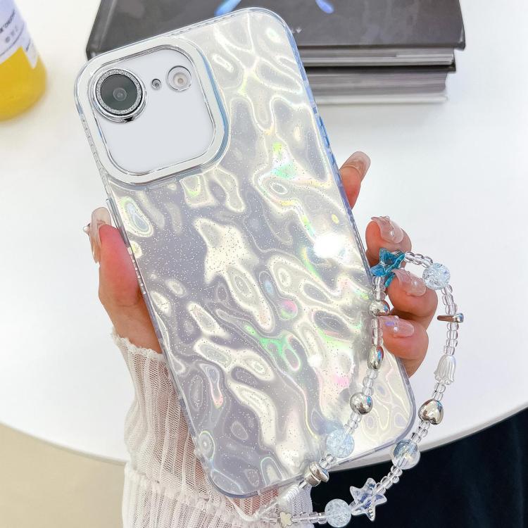 Plating Glitter Texture Chain Wristband TPU Phone Case with Lens Film, For iPhone 16e, For iPhone 16 Pro Max