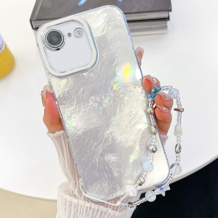 Plating Glitter Texture Chain Wristband TPU Phone Case with Lens Film, For iPhone 16e, For iPhone 16 Pro Max