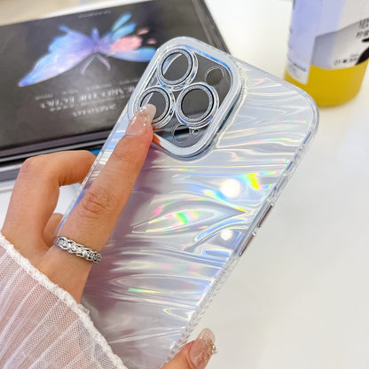 Plating Glitter Texture Chain Wristband TPU Phone Case with Lens Film, For iPhone 15 Pro, For iPhone 15