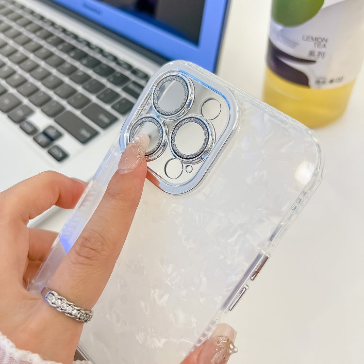 Plating Glitter Texture Fold Holder TPU Phone Case with Lens Film, For iPhone 16 Pro, For iPhone 16 Plus