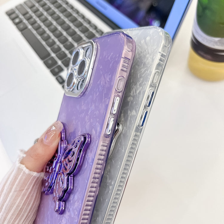 Plating Glitter Lens Film Texture Butterfly Holder Wristband Phone Case, For iPhone 16 Pro, For iPhone 16 Plus