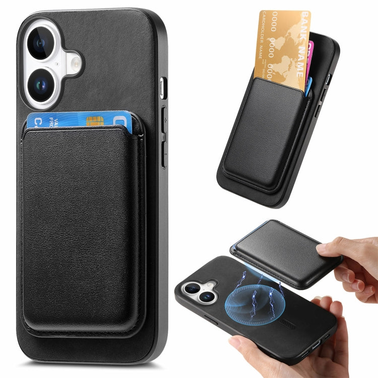 Retro Magsafe Card Bag PU Back Cover Phone Case, For iPhone 16e, For iPhone 16 Pro Max, For iPhone 16 Pro, For iPhone 16 Plus, For iPhone 16