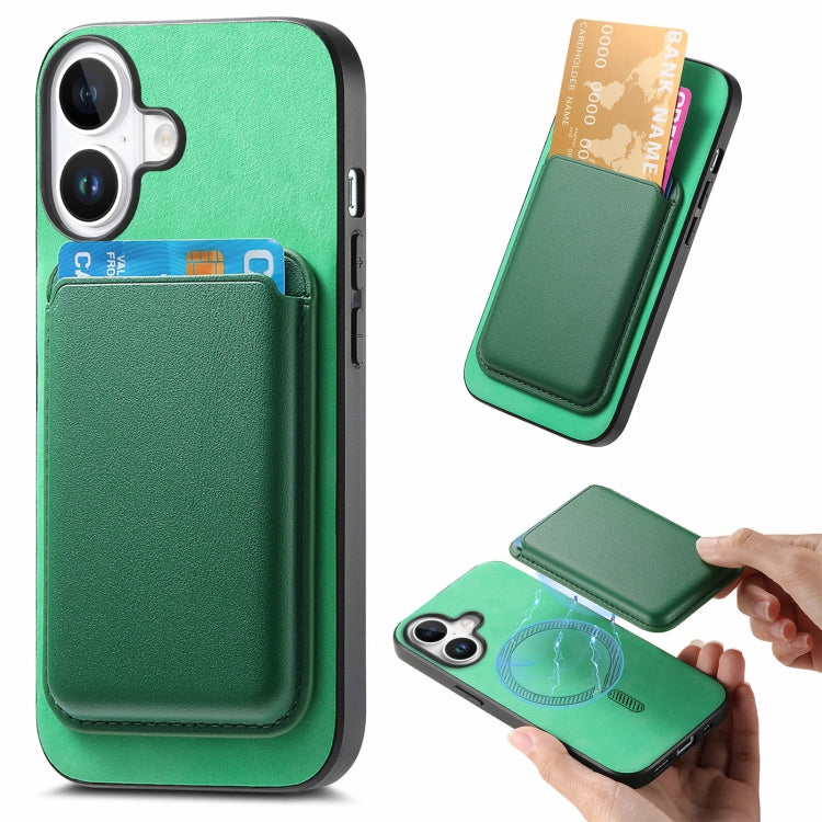 Retro Magsafe Card Bag PU Back Cover Phone Case, For iPhone 16e, For iPhone 16 Pro Max, For iPhone 16 Pro, For iPhone 16 Plus, For iPhone 16