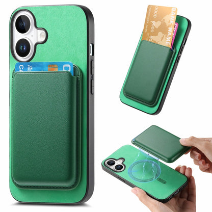 Retro Magsafe Card Bag PU Back Cover Phone Case, For iPhone 16e, For iPhone 16 Pro Max, For iPhone 16 Pro, For iPhone 16 Plus, For iPhone 16
