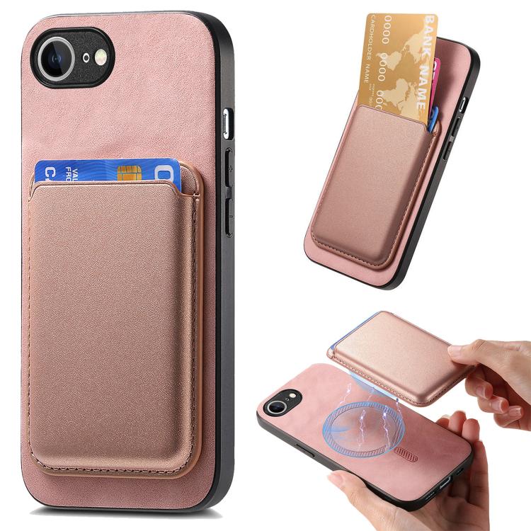 Retro Magsafe Card Bag PU Back Cover Phone Case, For iPhone 16e, For iPhone 16 Pro Max, For iPhone 16 Pro, For iPhone 16 Plus, For iPhone 16