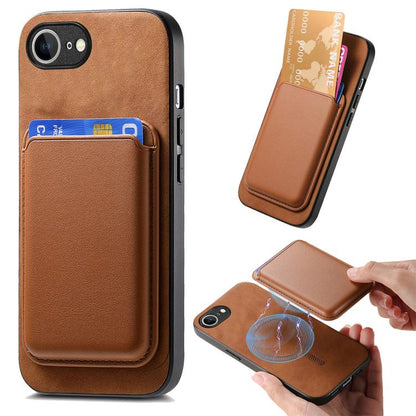 Retro Magsafe Card Bag PU Back Cover Phone Case, For iPhone 16e, For iPhone 16 Pro Max, For iPhone 16 Pro, For iPhone 16 Plus, For iPhone 16