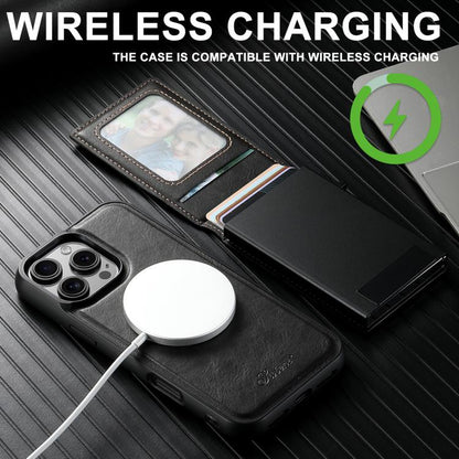 Suteni H19 Oil Wax 2-in-1 MagSafe Removable Card Box Back Phone Case