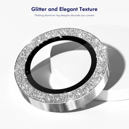 ENKAY Hat-Prince Glitter Rear Camera Lens Aluminium Alloy Ring Tempered Glass Film