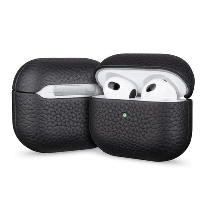 Litchi Grain Genuine Leather Earbuds Protective Case