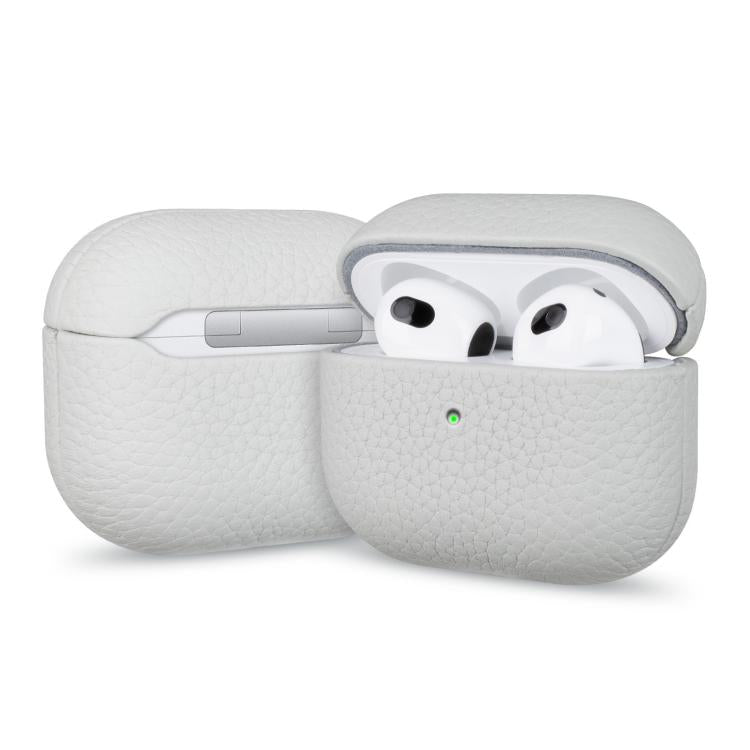 Litchi Grain Genuine Leather Earbuds Protective Case