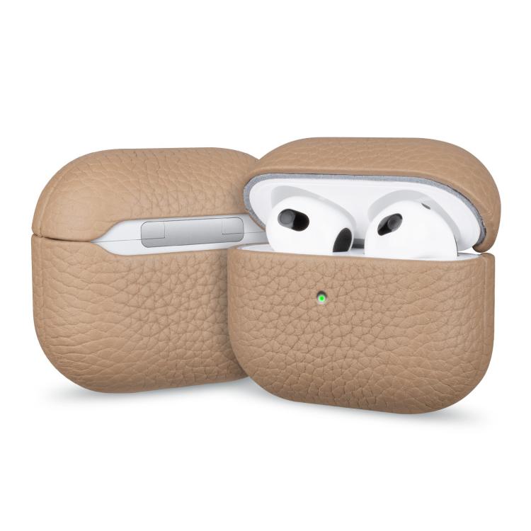 Litchi Grain Genuine Leather Earbuds Protective Case