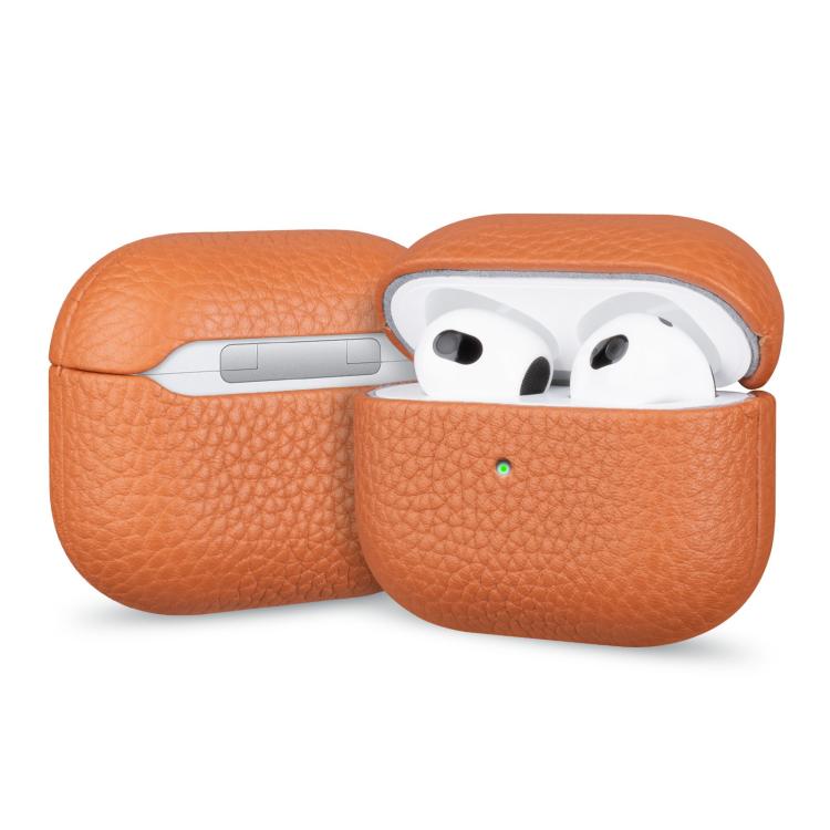 Litchi Grain Genuine Leather Earbuds Protective Case