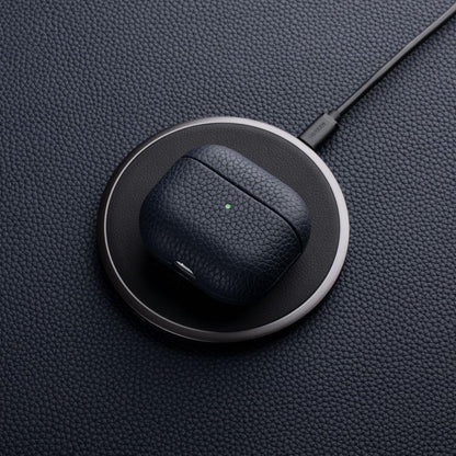 Litchi Grain Genuine Leather Earbuds Protective Case