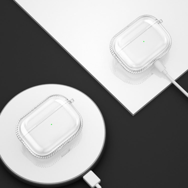 2 PCS Earphone Protective Cover TPU Airbag Transparent Protective Shell For AirPods Pro, Transparent Pink, Transparent Black, Transparent Green, Transparent