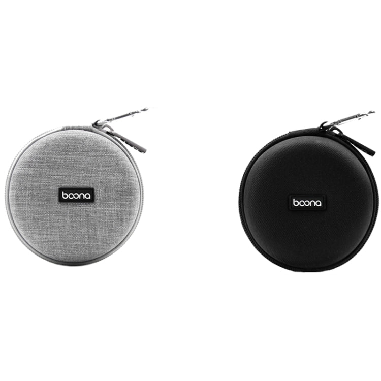 Baona BN-F009 Oxford EVA Storage Bag Box with Carabiner for Headphone / Earphone & Data Cable, Gray, Black