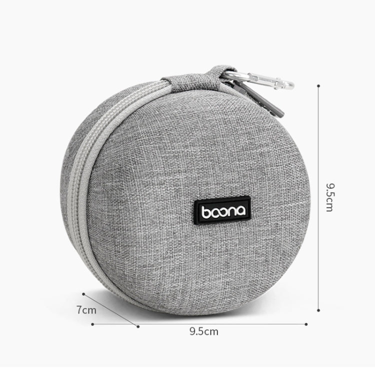 Baona BN-F009 Oxford EVA Storage Bag Box with Carabiner for Headphone / Earphone & Data Cable, Gray, Black