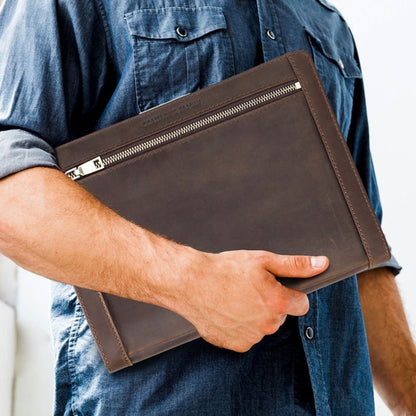 Crazy Horse Leather Pen Slot Zipper Multifunctional Tablet Cover For IPad Pro 9.7/10.5/11 Inch