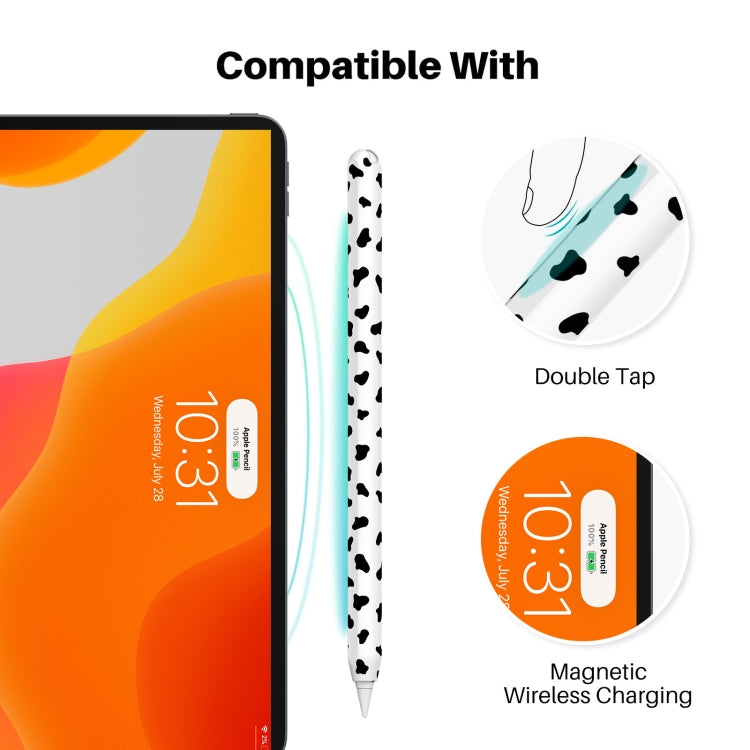 For Apple Pencil 2 AhaStyle PT65CW Silicone Pen Case Milk Cow Patterned Stylus Case