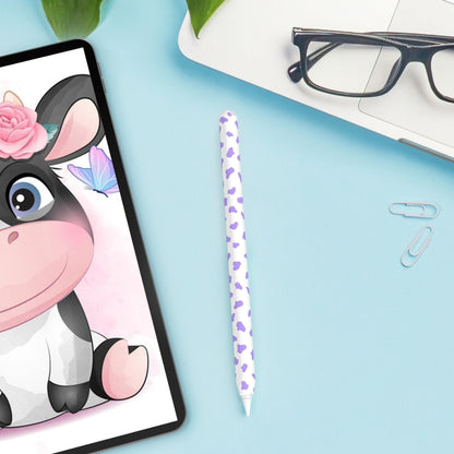 For Apple Pencil 2 AhaStyle PT65CW Silicone Pen Case Milk Cow Patterned Stylus Case