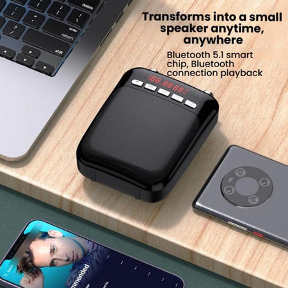 ZANSONG M70 Wireless Bluetooth Megaphone Speaker with UHF Mic Surrport Voice Recorder, FM Radio, TF/USB Port, 3.5mm AUX Input